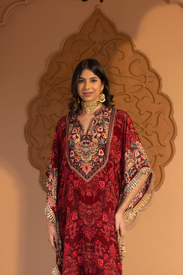 PLUM SELF PRINTED KAFTAN