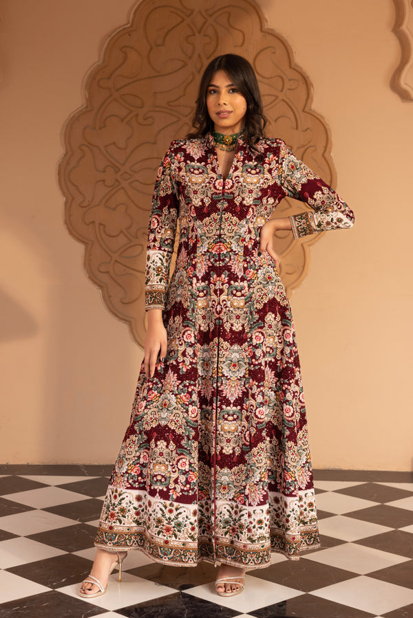 PLUM JWEWL PRINTED LONG JACKET WITH PANTS