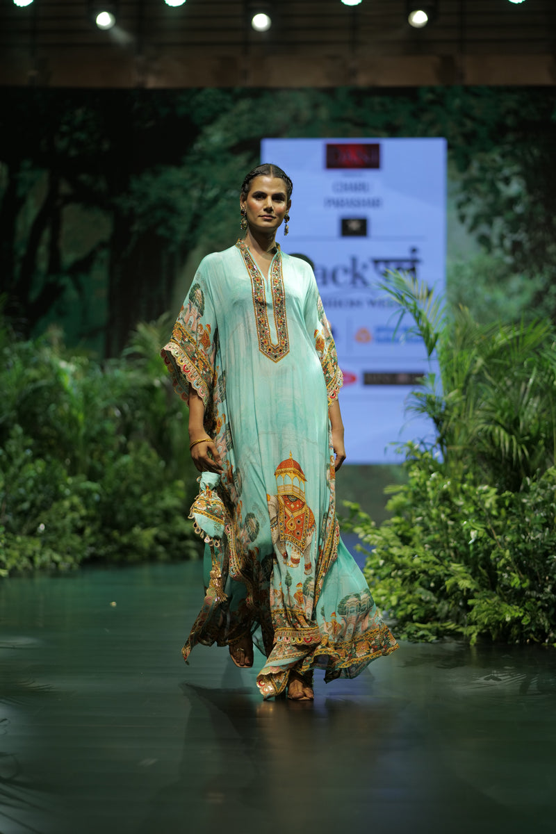 AQUA MUGHAL PRINTED KAFTAN