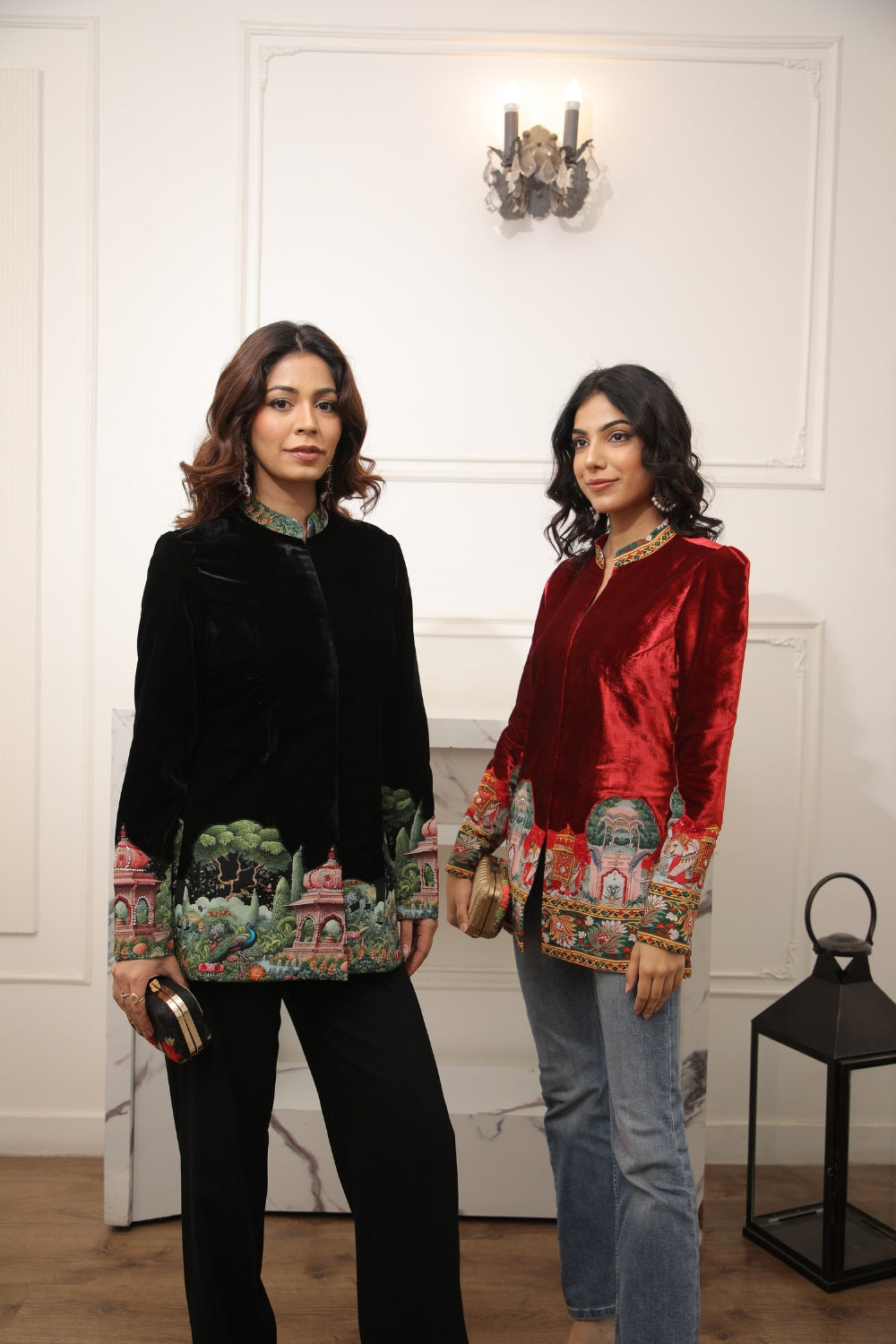 BLACK MUGHAL VELVET JACKET