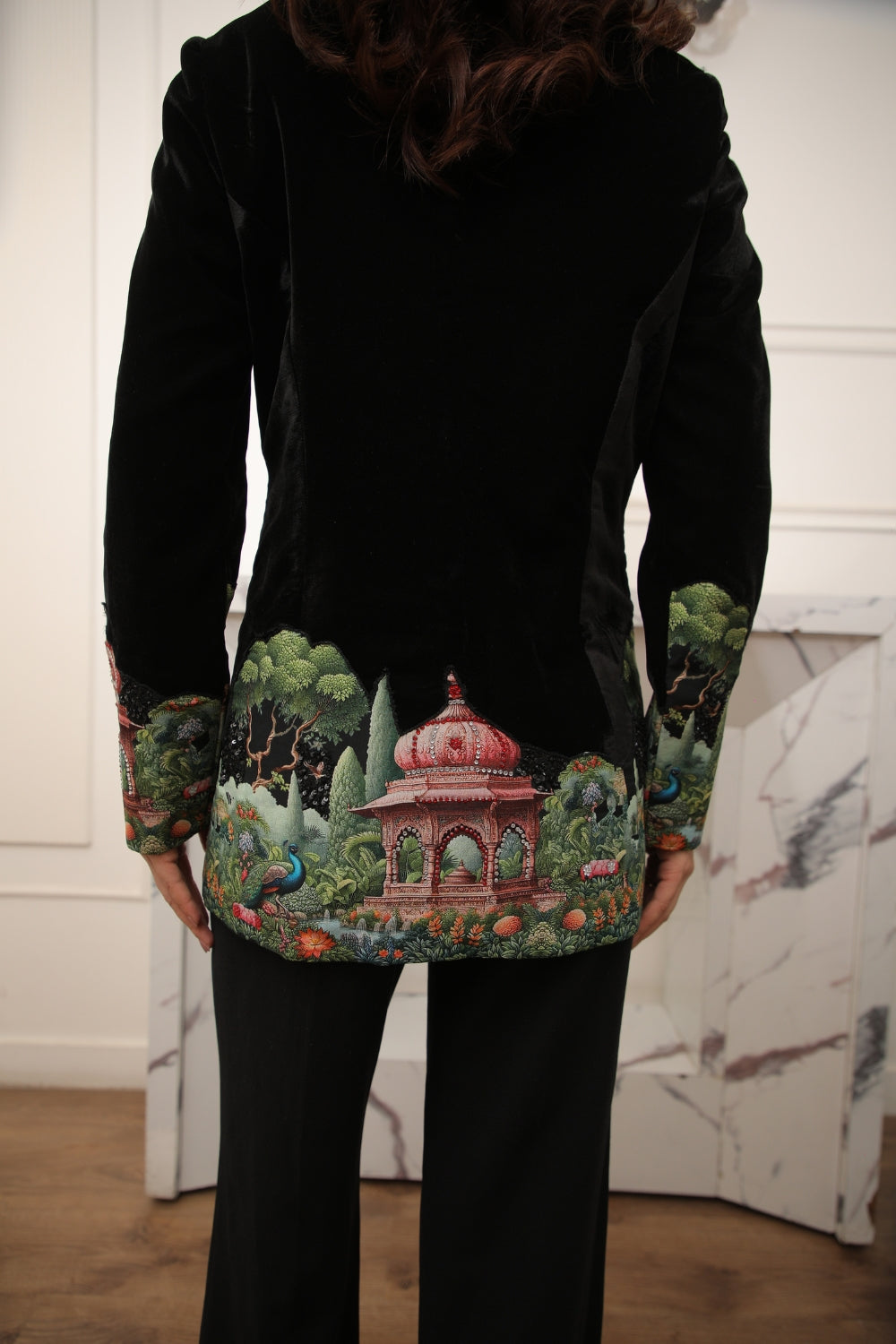 BLACK MUGHAL VELVET JACKET