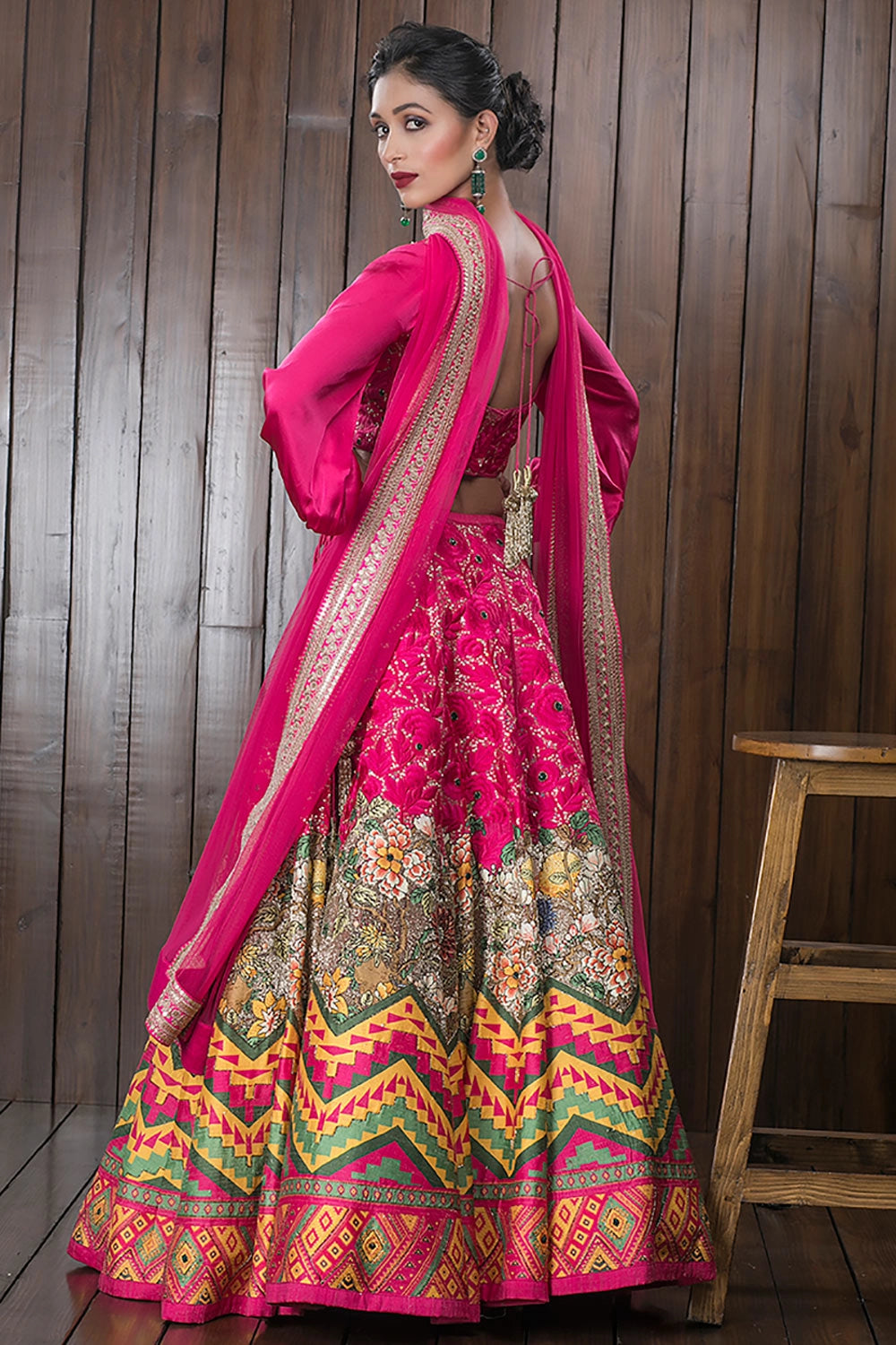 Pink Embroidered Lehenga Set